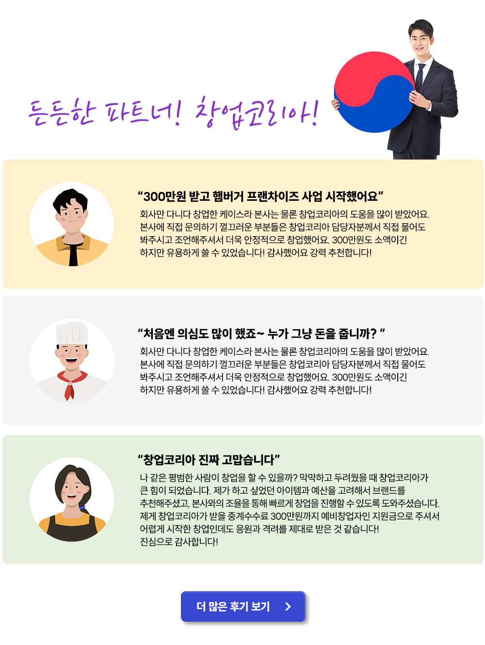 든든한 파트너! 창업코리아! 300만원 받고 햄버거 프랜차이즈 사업 시작했어요